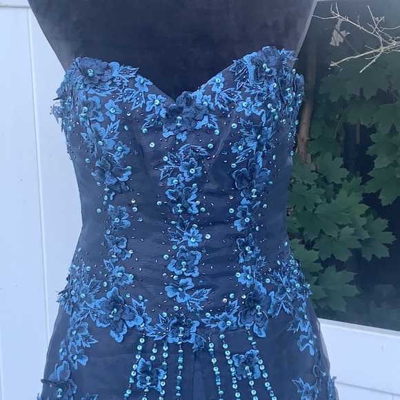 Jovani sz 8 prom party dress blue cocktail wedding party dress - Picture 3 of 16